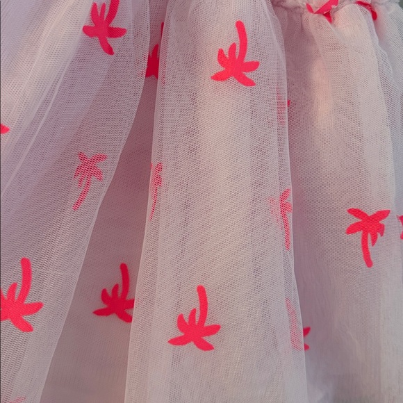 Cat & Jack Pink Tulle Dress with Neon Palm Trees, Size 2T - Picture 3 of 4